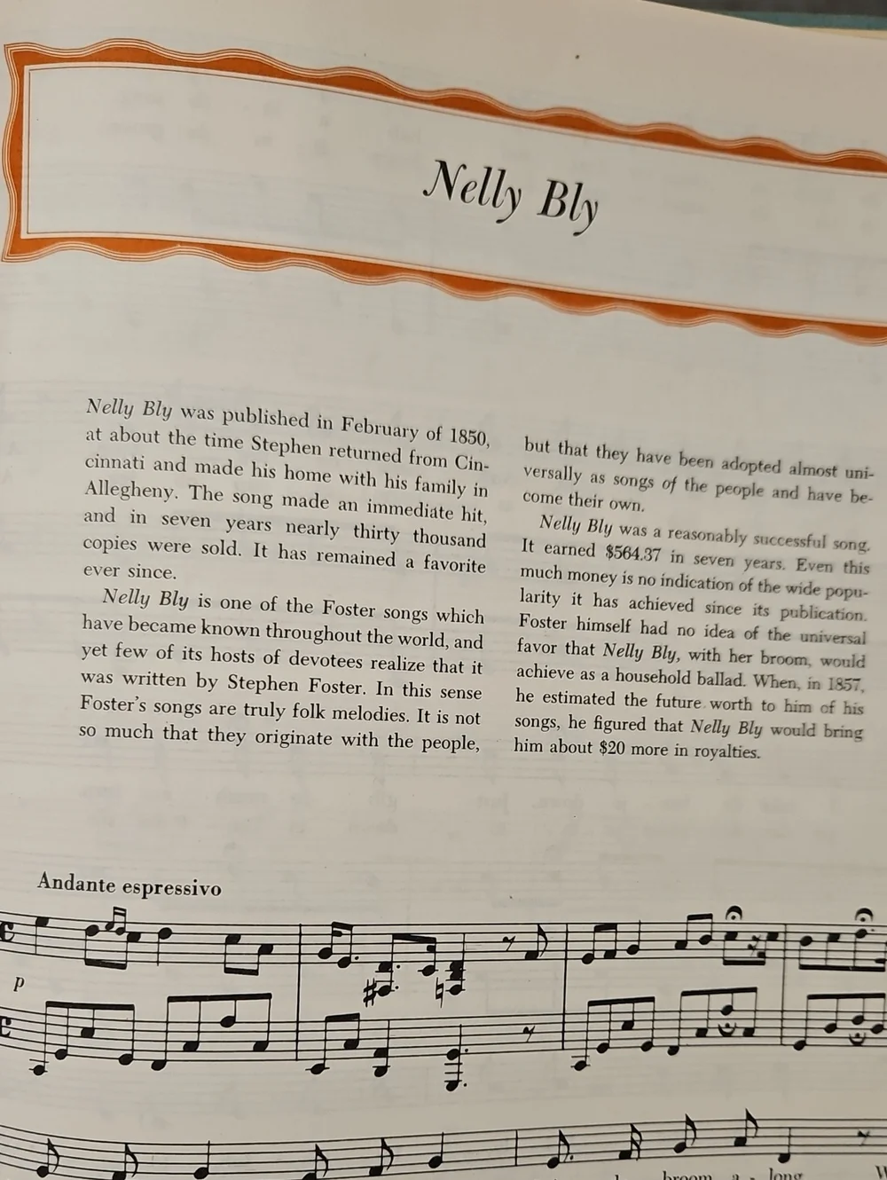 A Treasury of Stephen Foster Song Book ~ First Printing